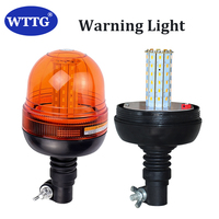 WTTG Professionelle IP67 Wasserdichte LED-Warnleuchte, Bernsteinfarbenes Stroboskop-Signalleuchte mit DIN-Stangenbasis, Robuste Neue Traktor-LKW-Leuchte