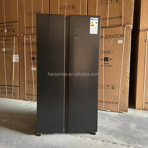 Refrigerator 570L Dark Silver Double <b>Doors</b> 220v50hz Stainless Steel Air Cooling Without Frost With <b>Screen</b> House Hotel Use - Product Image 2