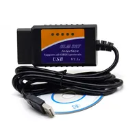 Lector de Códigos de Auto OBD/OBDII, Escáner OBD2 ELM327 USB, Herramienta de Diagnóstico para Autos, Interfaz Versión V1.5 para Códigos de Error del Motor