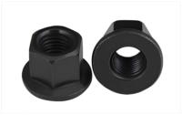 Écrou à bride hexagonale en acier au carbone DIN6331 avec rondelle monobloc, plaque de pressage moulée, CLASSE 4, oxyde noir, M6, entièrement fileté, droit, 10 mm