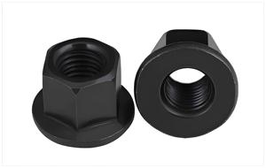 Écrou à bride hexagonale en acier au carbone DIN6331 avec rondelle monobloc, plaque de pressage moulée, CLASSE 4, oxyde noir, M6, entièrement fileté, droit, 10 mm - Product Image 3