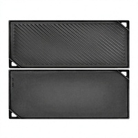 Poêle à griller rectangulaire réversible en fonte GGC 16,5" x 9,5" |   Double face pour grils à gaz et plaques de cuisson, cuisson et pâtisserie en plein air