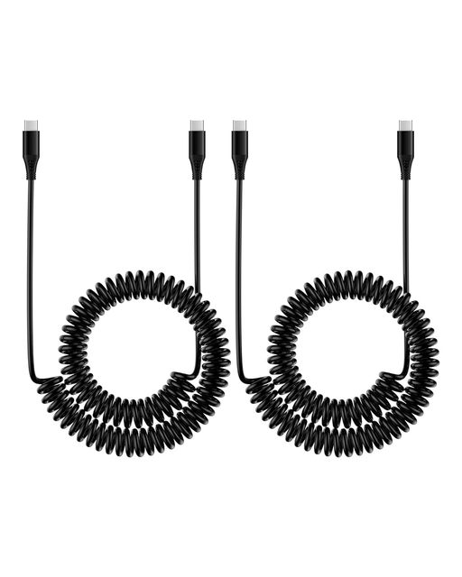 High Quality OEM Bio Retractable Stretch Spiral Cable Coiled Usb C to Usb C Type Charger Charging Cable for Android