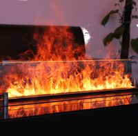 Insert de Décoration Intérieure Cheminée Électrique 3D à Flammes et Vapeur d'Eau Automatique avec Brume Atomisée