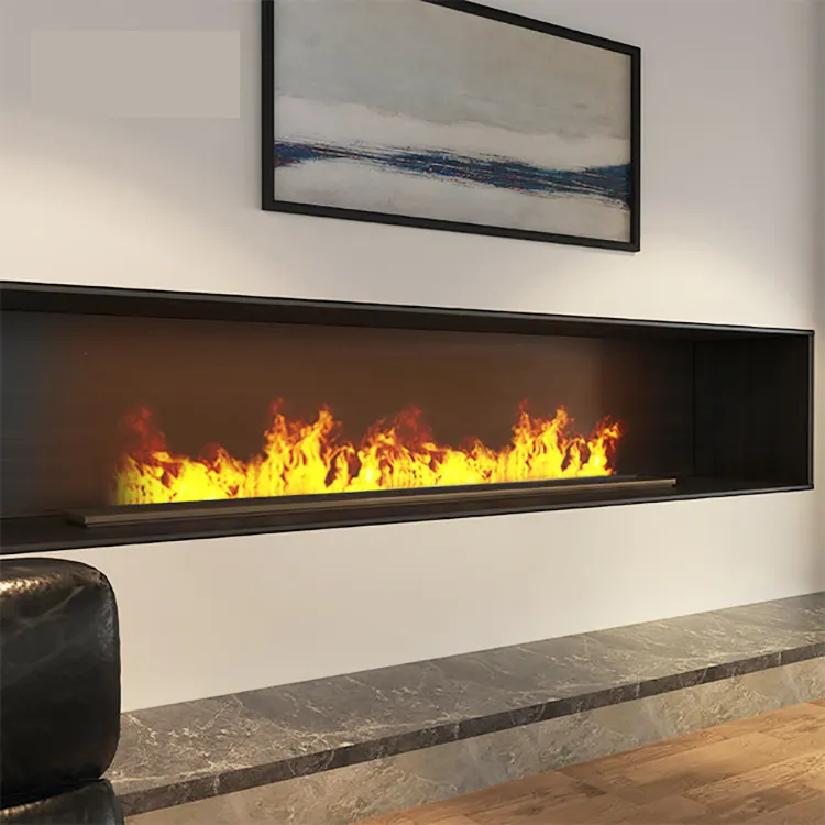 Zeitgenössischer Stil Wasser Elektrischer Kamin Einsatz Kassette LED Realistische Feuer flamme Wasser Dampf Dampf Kamin 3D 1m