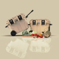 Vente directe d'usine boîte de refroidisseur de glace rotomoulée 45qt avec roues boîte de refroidissement portable pour le camping en voiture de plage