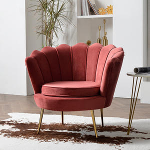 <span class=keywords><strong>Vente</strong></span> flash <span class=keywords><strong>Fauteuil</strong></span> moderne nordique rembourré Pieds en métal doré Chaise en tissu velours Canapé simple pour salon - Product Image 3