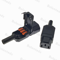 Connecteur rapide sans soudure, prise triangulaire à trois broches, cordon d'alimentation de type carte, prise à sertir, 10A 250V