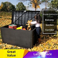 Boîte de rangement extérieure étanche pour terrasse, bac de rangement de jardin grande capacité, boîte de rangement en résine résistante aux intempéries pour coussins de patio et meubles