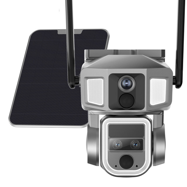 LS VISION 4MP 9 Watt Outdoor Solar Cameras with 20x Optical Zoom IP66 Alarm Camera Security 4G&WIFI CCTV PTZ Camera