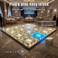 Panel LED de 50x50cm para Pista de Baile, Portátil, Plug and Play, con Efecto 3D de Cielo Estrellado, Vidrio Templado, IP55, para Bodas, Fiestas, DJ, Discotecas