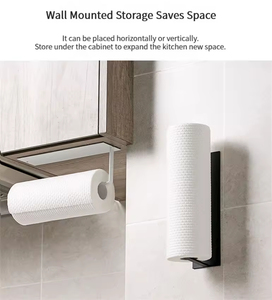 Estante Adhesivo de Pared sin Perforaciones para el Hogar, Soporte de Papel Higiénico Antioxidante de un Solo Nivel, Estante de Almacenamiento para Cocina y Baño, para Vajilla - Product Image 5