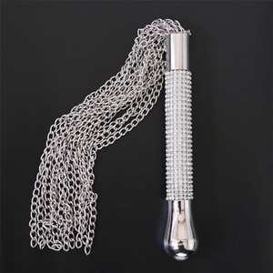 SM BDSM métal diamant poignée chaîne fouet Flogger fantaisie fétiche main pagaie pour sexe jeu de rôle <span class=keywords><strong>Bondage</strong></span> Gear - Product Image 3