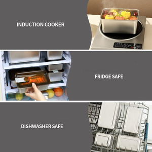 Boîte à lunch personnalisée en acier inoxydable 304, scellée, compatible micro-ondes, avec couvercle en plastique pour four à micro-ondes - Product Image 2