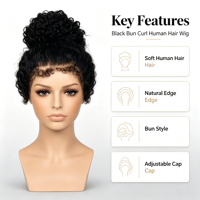 Perruque 100% Cheveux Humains Vierges, Dentelle Complète, Bouclée Crépue, Dentelle Invisible, Disponible en Queue de Cheval Haute, Perruques de Cheveux pour Salon, Commande en Gros
