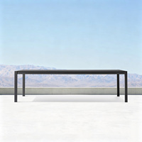 Ensemble de table et chaises d'extérieur en alliage d'aluminium moderne de luxe, mobilier de jardin pour hôtel, villa, cour, chaise de salle à manger d'extérieur imperméable