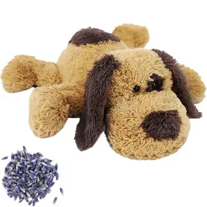 Boneka hewan microwave, mainan pereda kecemasan sakit perut beraroma Lavender anak anjing berbaring mewah