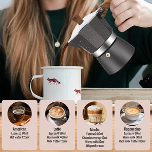 Cafetière Moka en aluminium 3 <span class=keywords><strong>tasses</strong></span> pour cuisinière, 150 ml (5 oz), pour les amateurs de café - Product Image 6