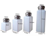 Bouteille à alcool à âme en aluminium 200 ml (8 oz), flacon de lavage pour vernis à ongles, flacon de solvant en plastique à pression, flacon de lavage pour planches