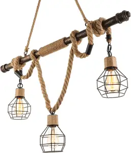 Pendant Lights Chandelier Celling Lamp Hanging Light Fixture with Cage Guard for Indoor Warehouse