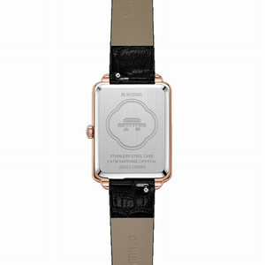 中国製中庭パターン長方形クォーツウォッチ10mmバンドステンレス鋼サファイアクリスタル耐水性エレガント - Product Image 4