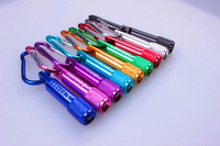 Promotion : Mini mousqueton en alliage d'aluminium avec logo personnalisé, lampe torche LED, porte-clés, lampe de poche étanche, cadeau de camping