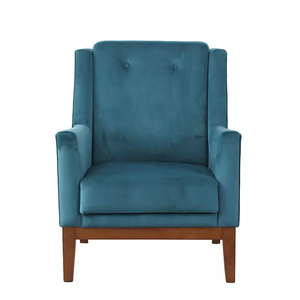 Silla moderna de terciopelo con mechones personalizada al por mayor, Sillón tapizado con un solo acento para dormitorio, apartamento, sala de estar americana - Product Image 1