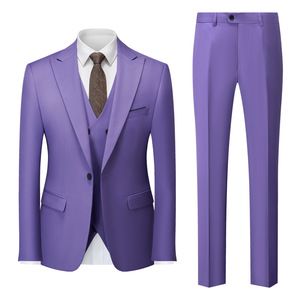 Ensemble 3 pièces pour homme : Blazer <span class=keywords><strong>à</strong></span> col rabattu, gilet croisé et pantalon droit – Idéal pour occasions décontractées, officielles, d'affaires ou de mariage - Product Image 3