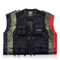 Veste en nylon pour homme, vêtements de travail, respirante, multi-poches, pour la pêche, la photographie, le journalisme, broderie personnalisée, logo sur mesure