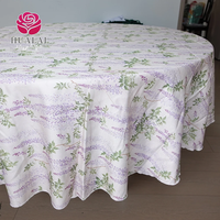 Nappe ronde HuaLai à imprimé floral glycine blanche et violette pour mariage, banquet, restaurant, fête, résistante aux plis, vente en gros