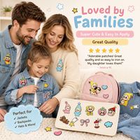 Patchs brodés thermocollants et à coudre Kawaii pour bébé, à motifs Tambour, Guitare, Étoile, Baguette, Chien, Nuage, Pomme, pour combinaisons à capuche