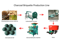 Ligne de production de machine à charbon pulsé sous pression, 1-30 t par heure, bricolage