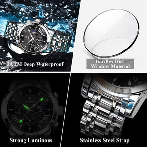 Reloj de Cuarzo Personalizado Poedagar 813 para Hombre, Correa de Acero Inoxidable, Luminoso, Resistente al Agua, con Fecha, para Negocios - Product Image 5