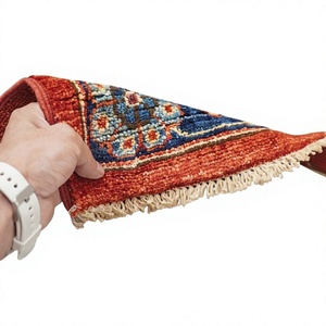 Hand Knotted Woolen Rug Modern Style Non-slip Multicolor Vibrant Design for Home and Prayer Use Customizable Sizes Available - Product Image 1