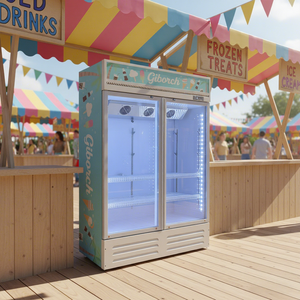 Equipo de refrigeración con logotipo personalizado, refrigerador vertical comercial para Bar, puerta de vidrio, pantalla de bebidas - Product Image 4