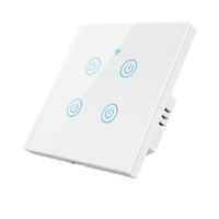 Interruptor de Luz Táctil de Pared de Cristal Tuya ZigBee con Control Remoto Inalámbrico Smart Life EU de 1/2/3/4 Ganglios
