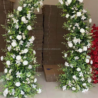GOG009 Vente en gros déco mariage marine bleu royal violet soie artificielle arc floral or rose suspendus boules de fleurs paquet