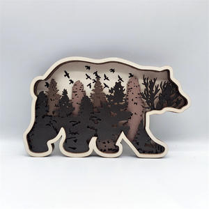 งานฝีมือไม้คลาสสิก พิมพ์ลายหลายชั้น อุปกรณ์สำนักงาน ของตกแต่งรูปสัตว์ งานฝีมือ UIONEN แบบชิ้นเดียว สั่งทำพิเศษตามแบบส่วนตัว DIY - Product Image 2