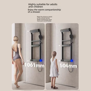 Mitigeur de douche et baignoire en laiton massif à deux poignées, finition noir mat, système multifonctionnel - Product Image 6