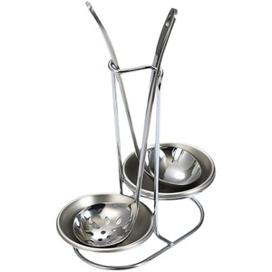 Stainless Steel Spoon Rest With Ladle And Slotted Spoon Set For Hot Pot And BBQ Use - Product Image 1