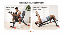Banc de musculation réglable multifonctionnel pour la maison avec coussin de curl et appareil de développement des jambes