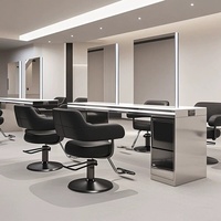 Nouveau modèle de table de coiffure haut de gamme, élégante, double face, quatre côtés en cuir, pour permanente, coloration et coupe de cheveux
