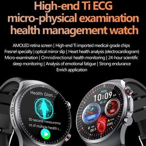 Reloj Inteligente AMOLED IP68 Resistente al Agua con Monitor de Presión Arterial, Correa de Silicona, Carga Magnética, Recordatorio de Sedentarismo y ECG ET488 - Product Image 2