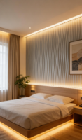 Panneau mural 3D argenté pour plafond, décoration intérieure, art mural WPC pour fond mural de luxe