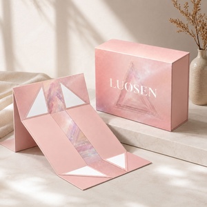 <span class=keywords><strong>Caja</strong></span> <span class=keywords><strong>de</strong></span> Regalo Magnética Integrada <span class=keywords><strong>de</strong></span> Color Rosa, <span class=keywords><strong>Caja</strong></span> <span class=keywords><strong>de</strong></span> Embalaje Ecológica Plegable para Cosméticos y Perfumes - Product Image 2