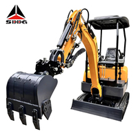 Mini-excavatrice Donggong fabriquée en Chine, haute qualité, 1,7 tonne, excavatrice hydraulique sur chenilles, mini-excavatrice compacte, garantie 1 an