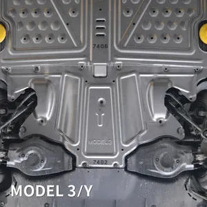 모델 3 모델 Y용 알루미늄 스틸 모터 가드 엔진 자동차 하단 커버 보호 플레이트 냉각 파이프 스키드 플레이트
