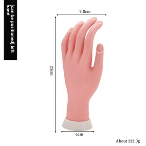 Main prothétique pour la pratique de la modélisation des ongles, main gauche, peut être pliée et positionnée pour la pratique de la modélisation des ongles, main d'entraînement pour les apprenants - Product Image 4