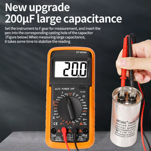 Multímetro Digital Dt-9205a, 1000v DC, 200a AC/DC, Medición de Corriente y Capacitancia, Apagado Automático, Modelo Estándar - Product Image 3