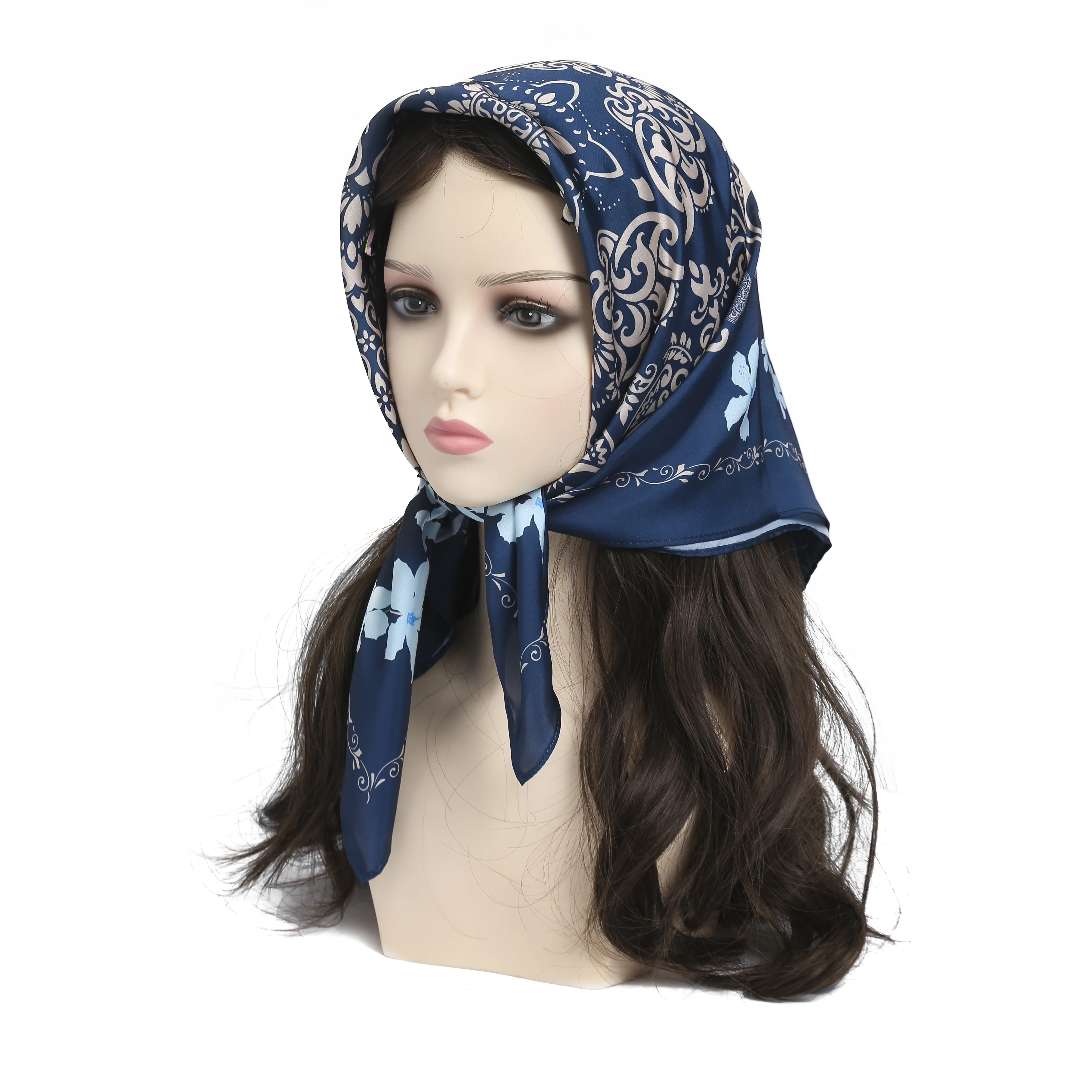 Fashionable graceful chiffon silk square hijab soie de medine par lot for malaysian scarf